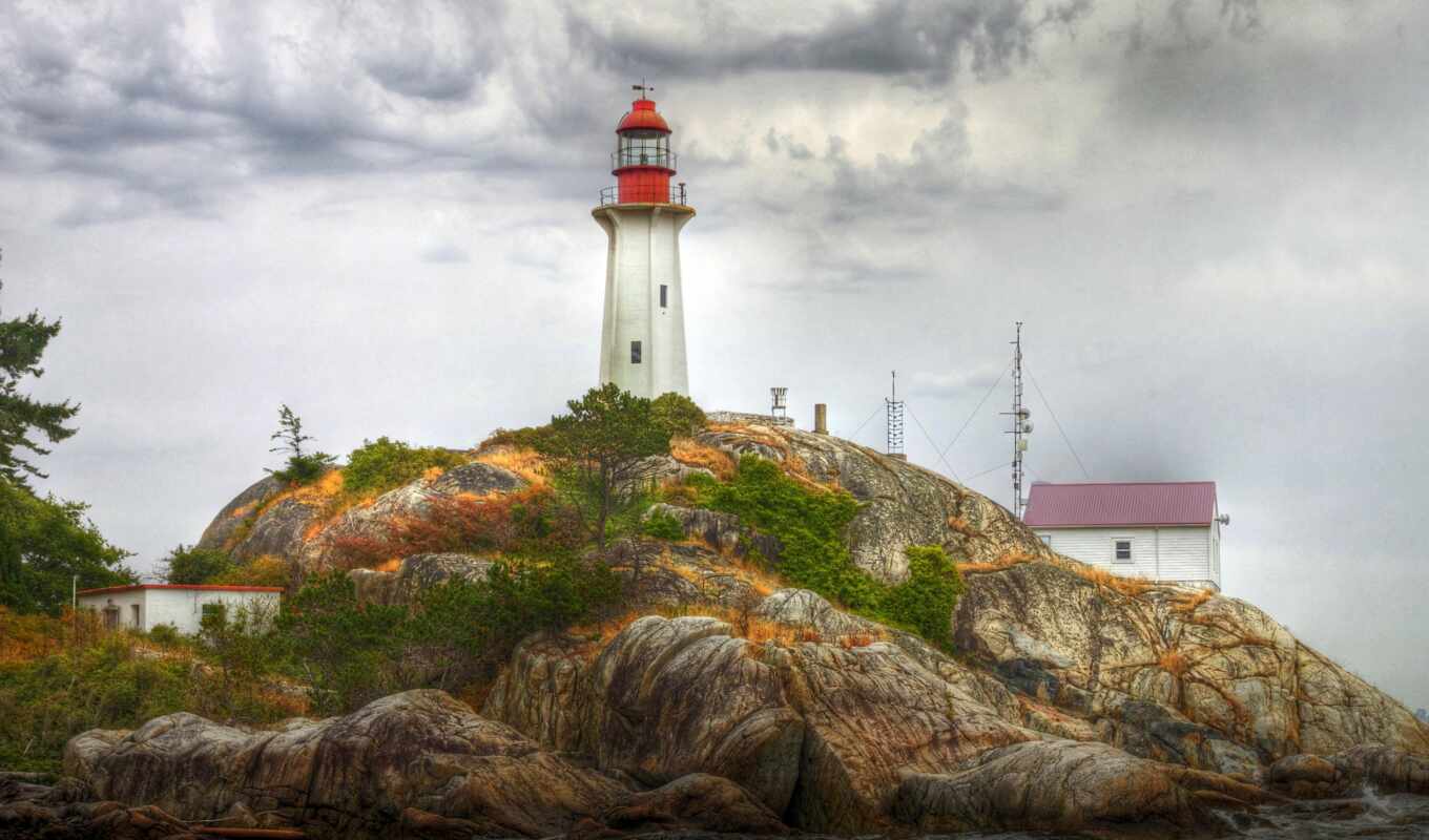 rock, architecture, lighthouse, coast, point