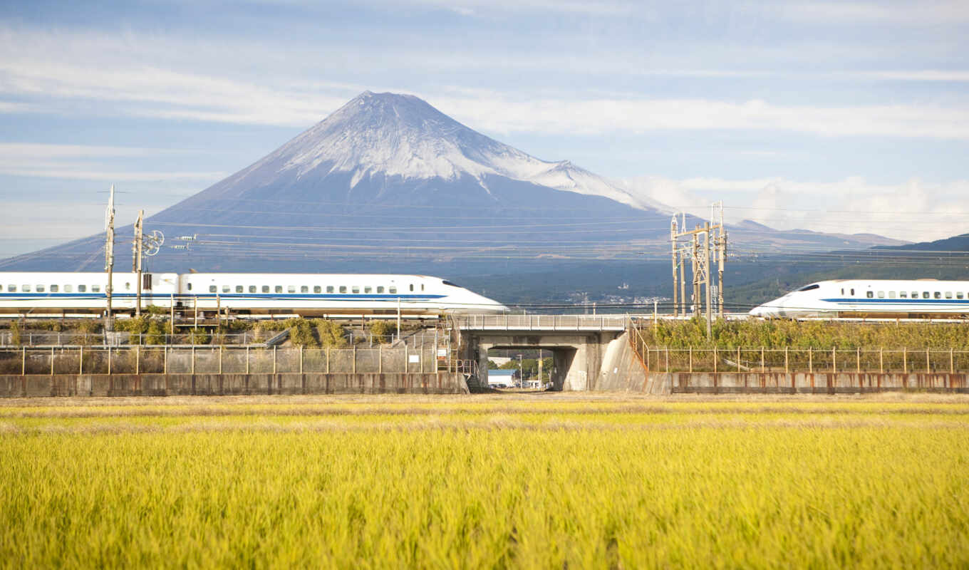 поезд, япония, mount, shinkansen