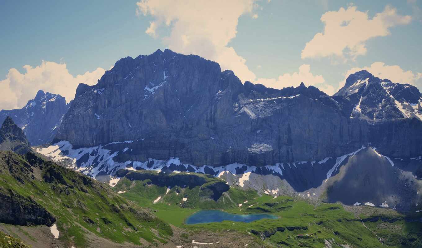 озеро, гора, альпы