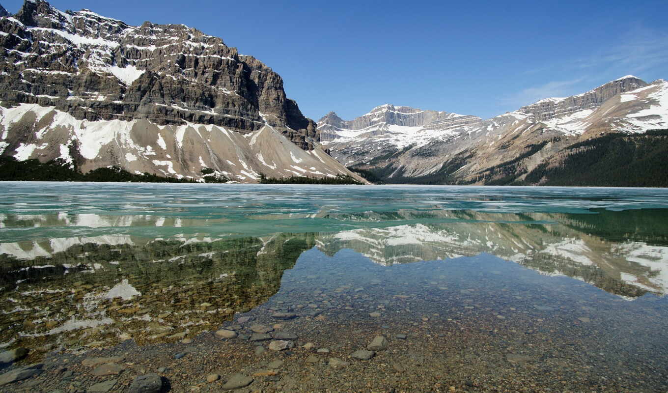 озеро, природа, water, national, горное, канады, гряда, banff, горная, шикарная, горы