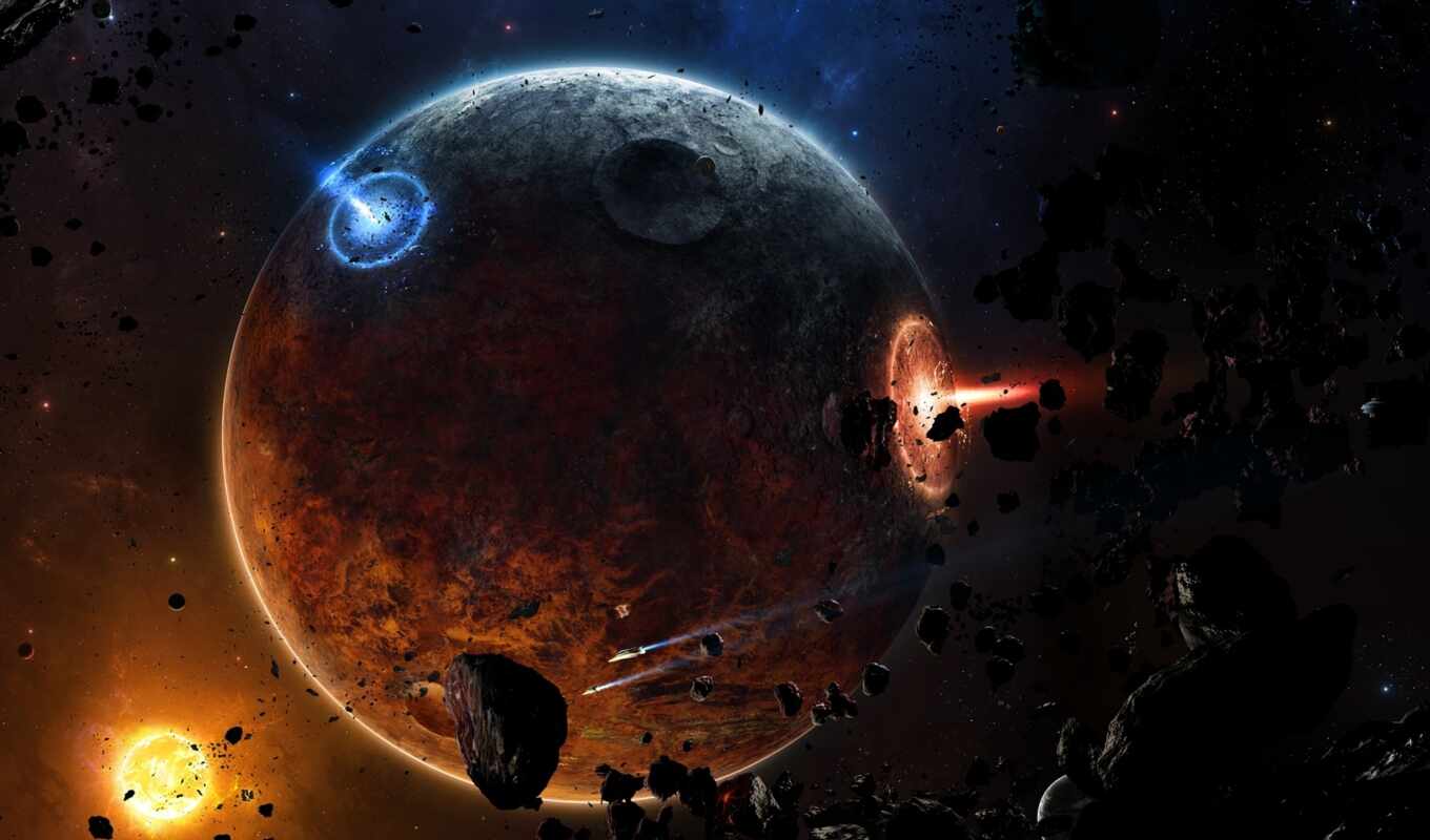 mobile, background, explosion, space, fire, nice, planet, spaceship, destruction, asteroid, pxfuelpage