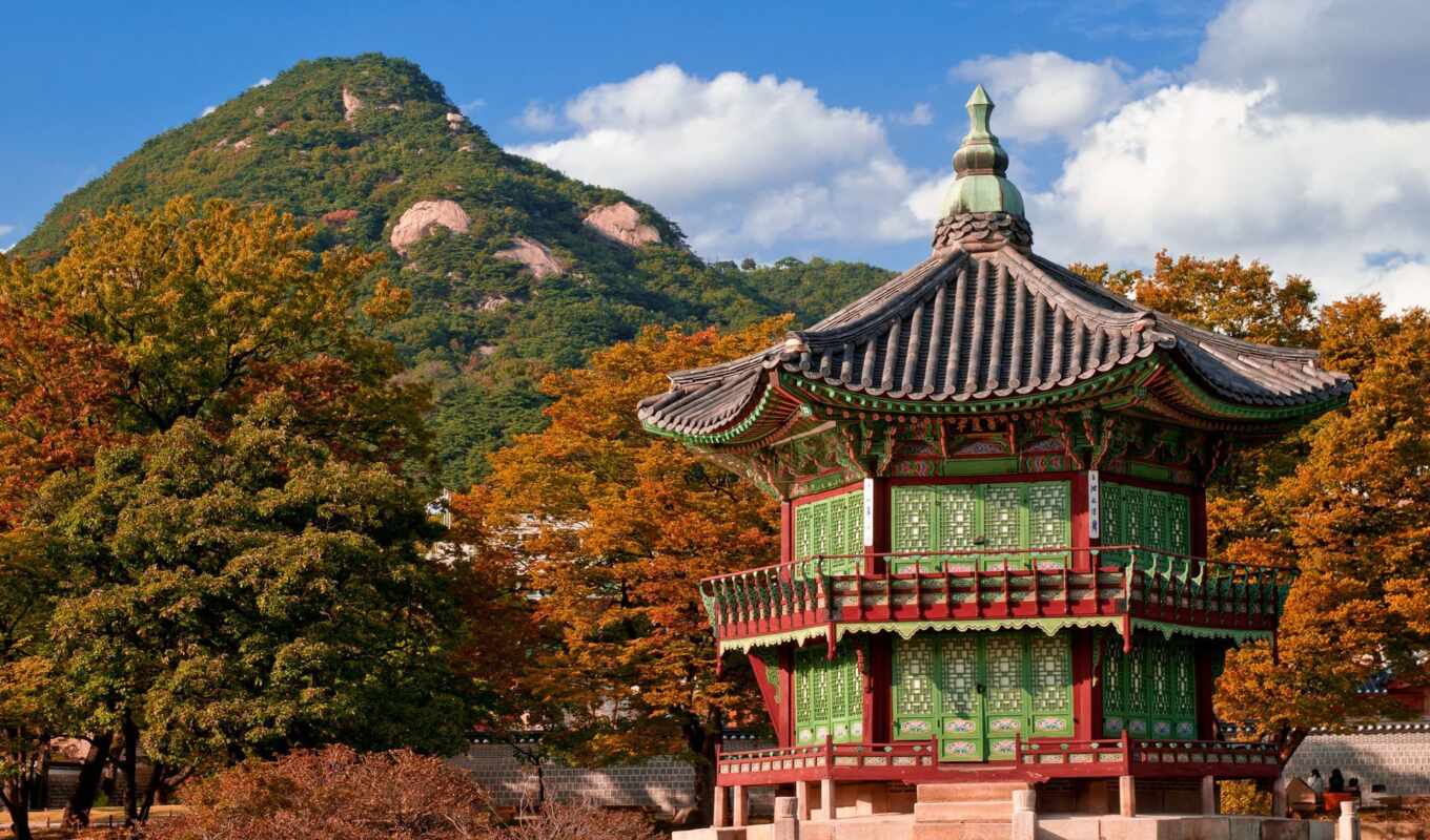фото, landscape, korea, осень, south, дворец, travel, korean, сеул