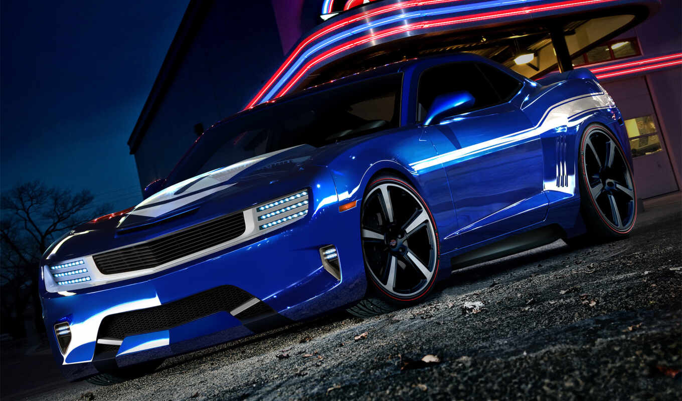 blue, машина, авто, car, chevrolet, concept, camaro, высококачествен, машины