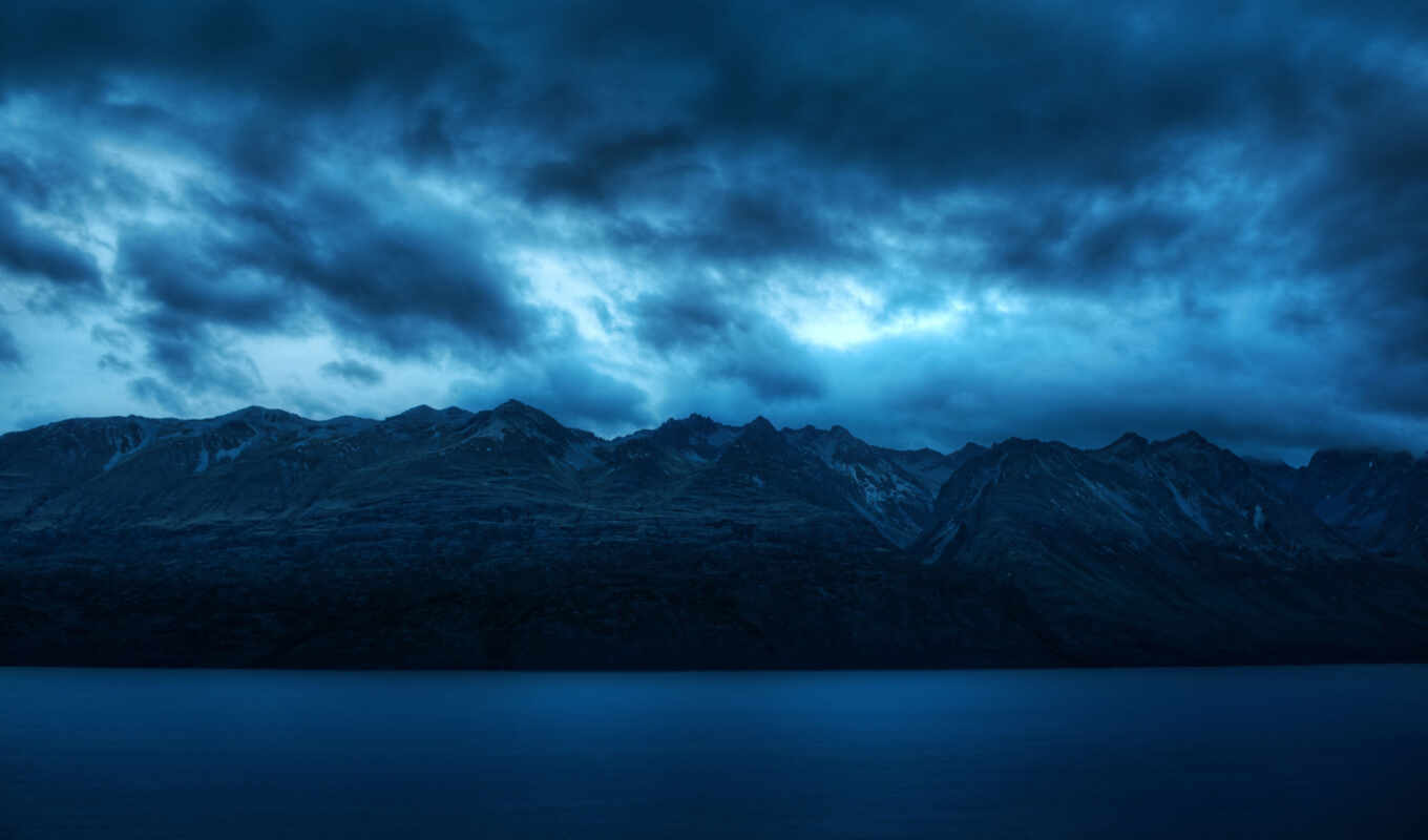 nature, landscapes-, with, twilight, mountains, cloud, mountains, blue