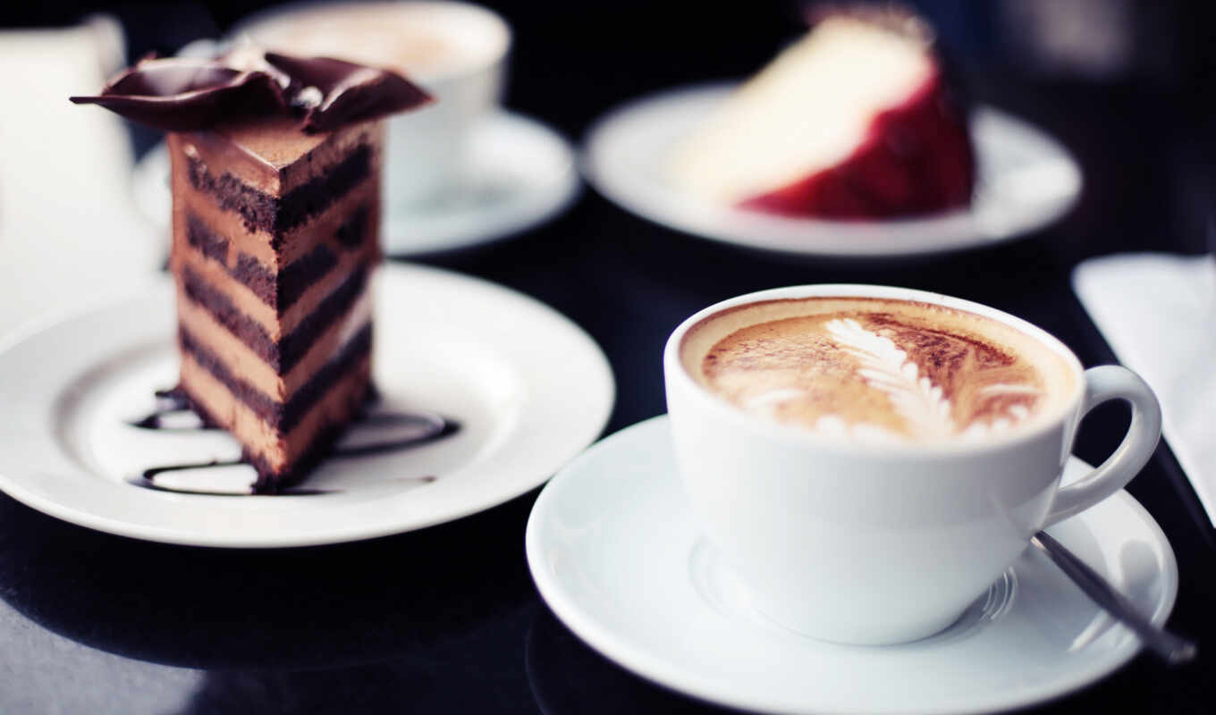 meal, coffee, chocolate, cup, cake, cup, cocoa, cappuccino, cake