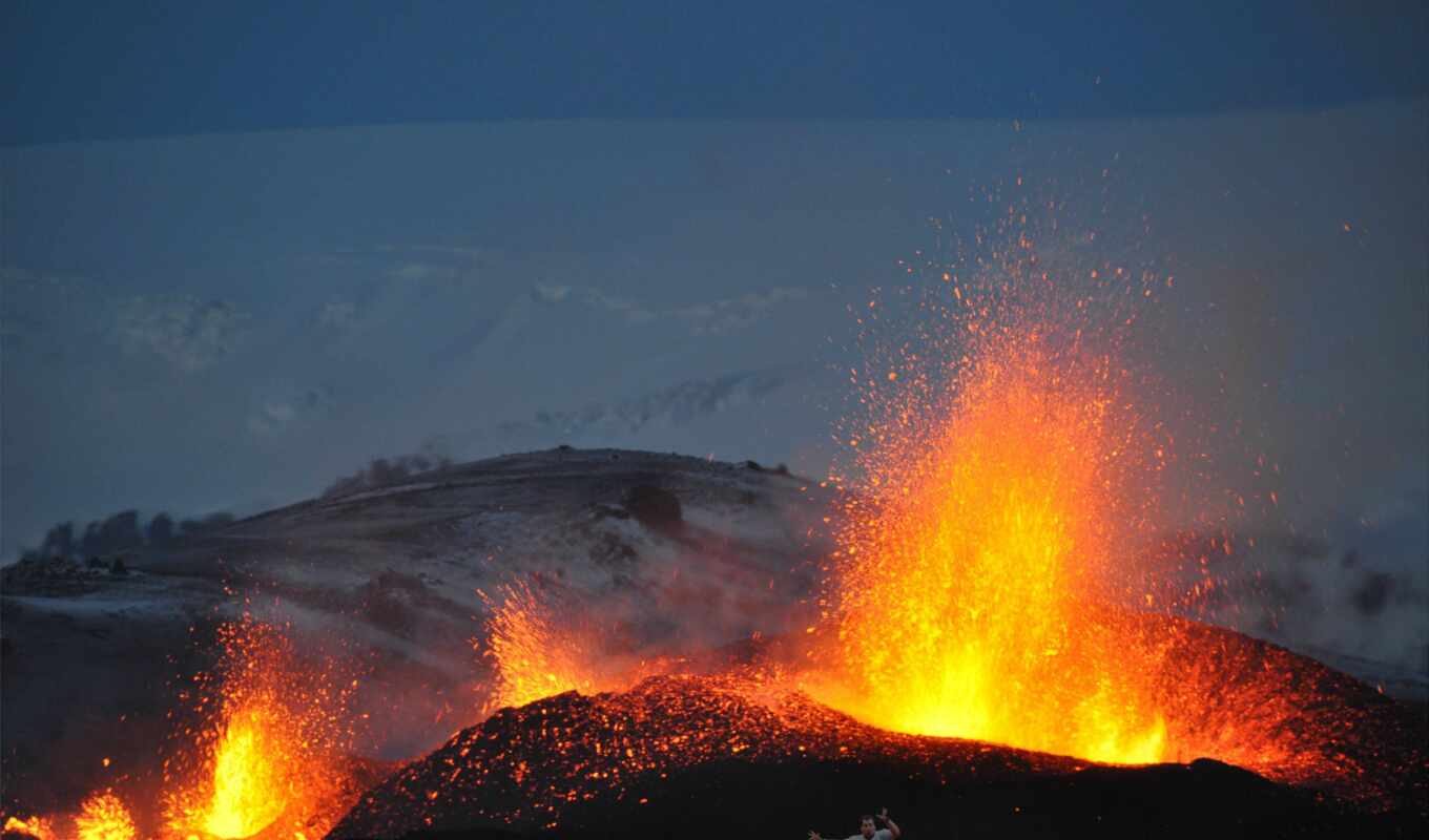 volcano, lava