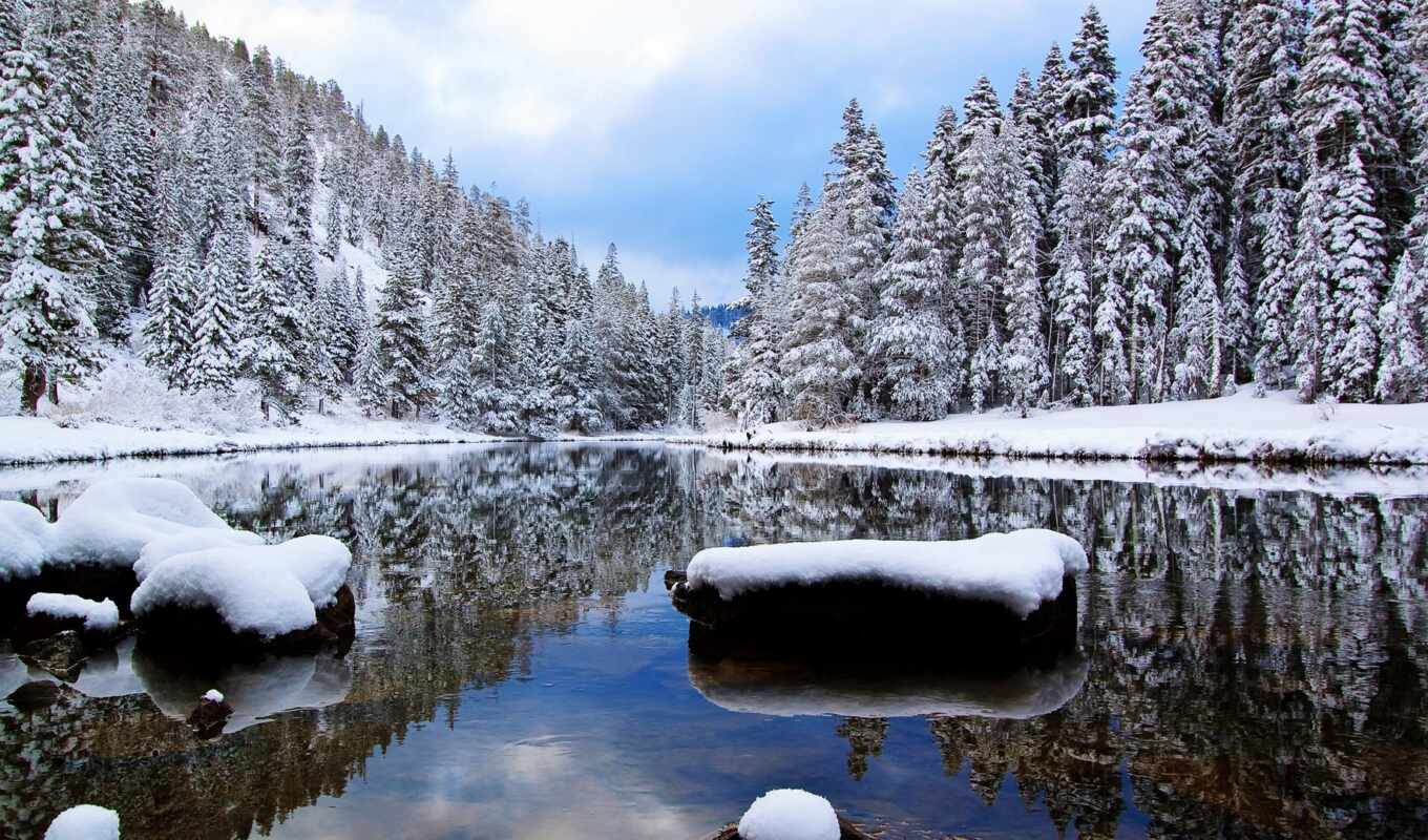 природа, дерево, снег, winter, гора, когда, бесплатные, река, картиники