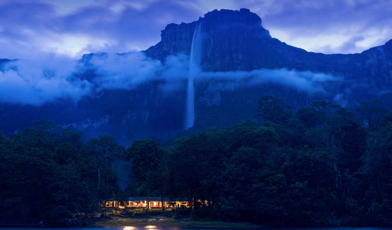 high, angel, beautiful, park, waterfall, iceland, Venezuela, ubicado, national, park, canaima