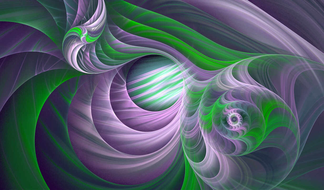 abstract, green, purple, fractal