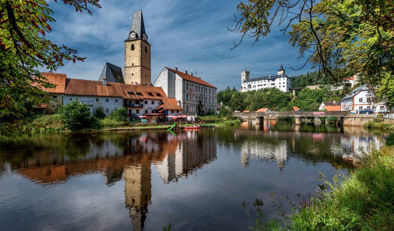 республика, castle, чехия, над, рим-мберк