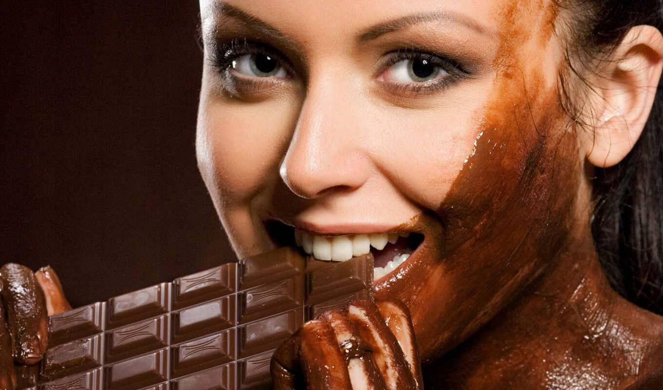девушка, chocolate, devushki, шоколаде