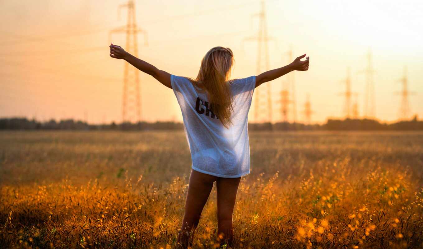 girl, field, freedom, parties