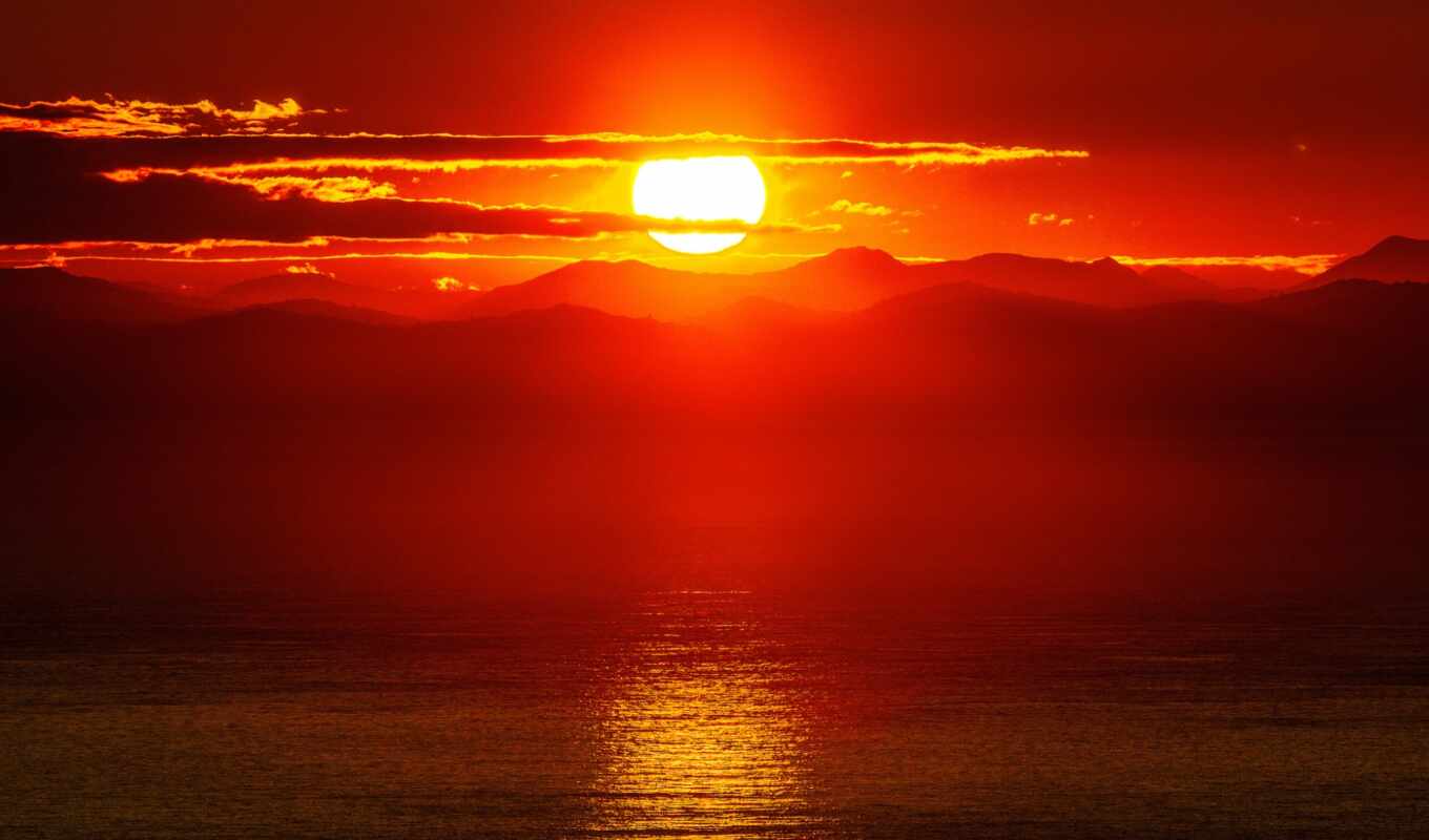 mac, sun, sunset, mountain, sol