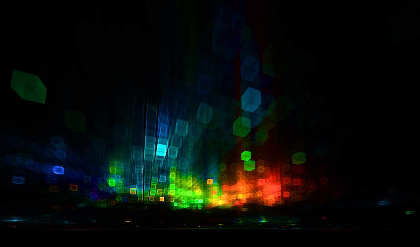 cube, a laptop, glow, golden, bright, multicolor, event, glare, multicolore