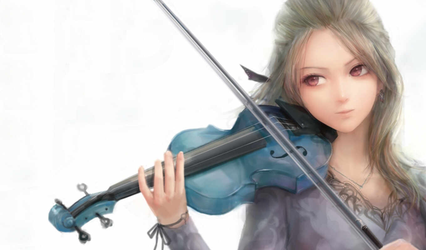 girl, anime, vocaloid, with, the original, violin, that, I, scheme