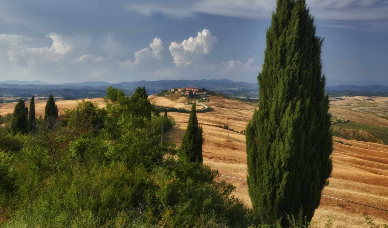 at home, road, hills, italy, tuscany