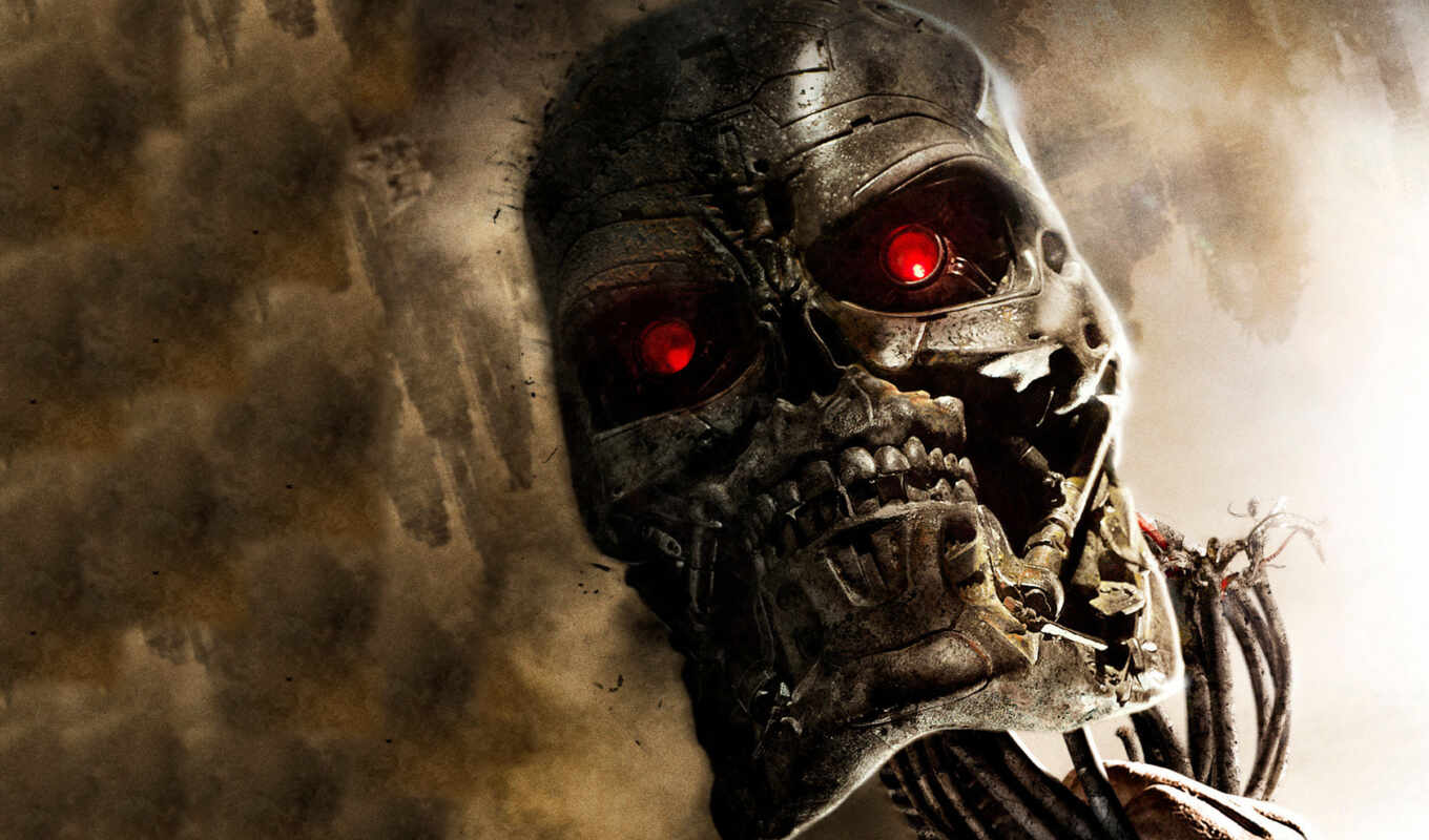 robot, terminator, head, fantastic, skull, movies, dark