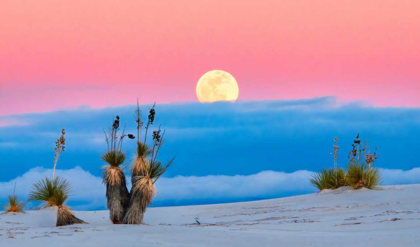 природа, white, закат, new, луна, песок, пустыня, park, national, mexico, dusk