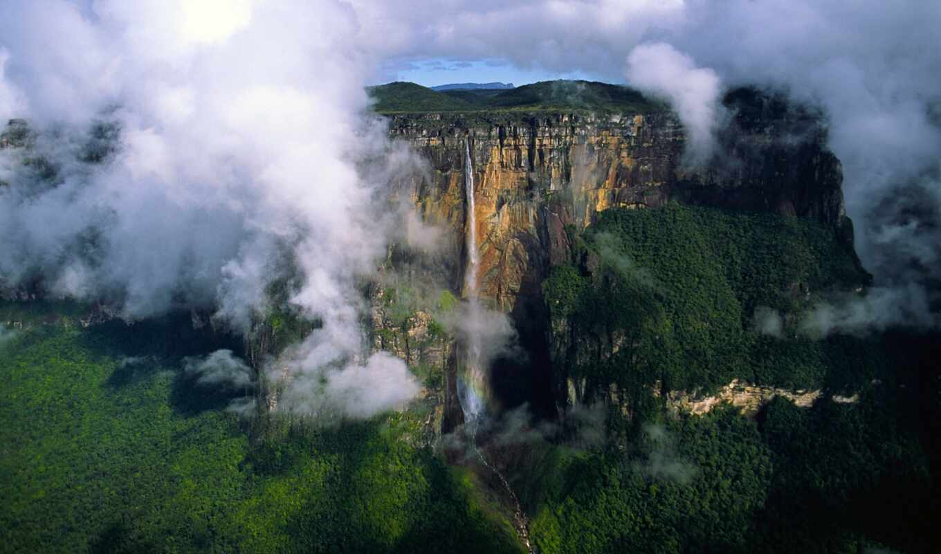 природа, водопад, nacional, canaima