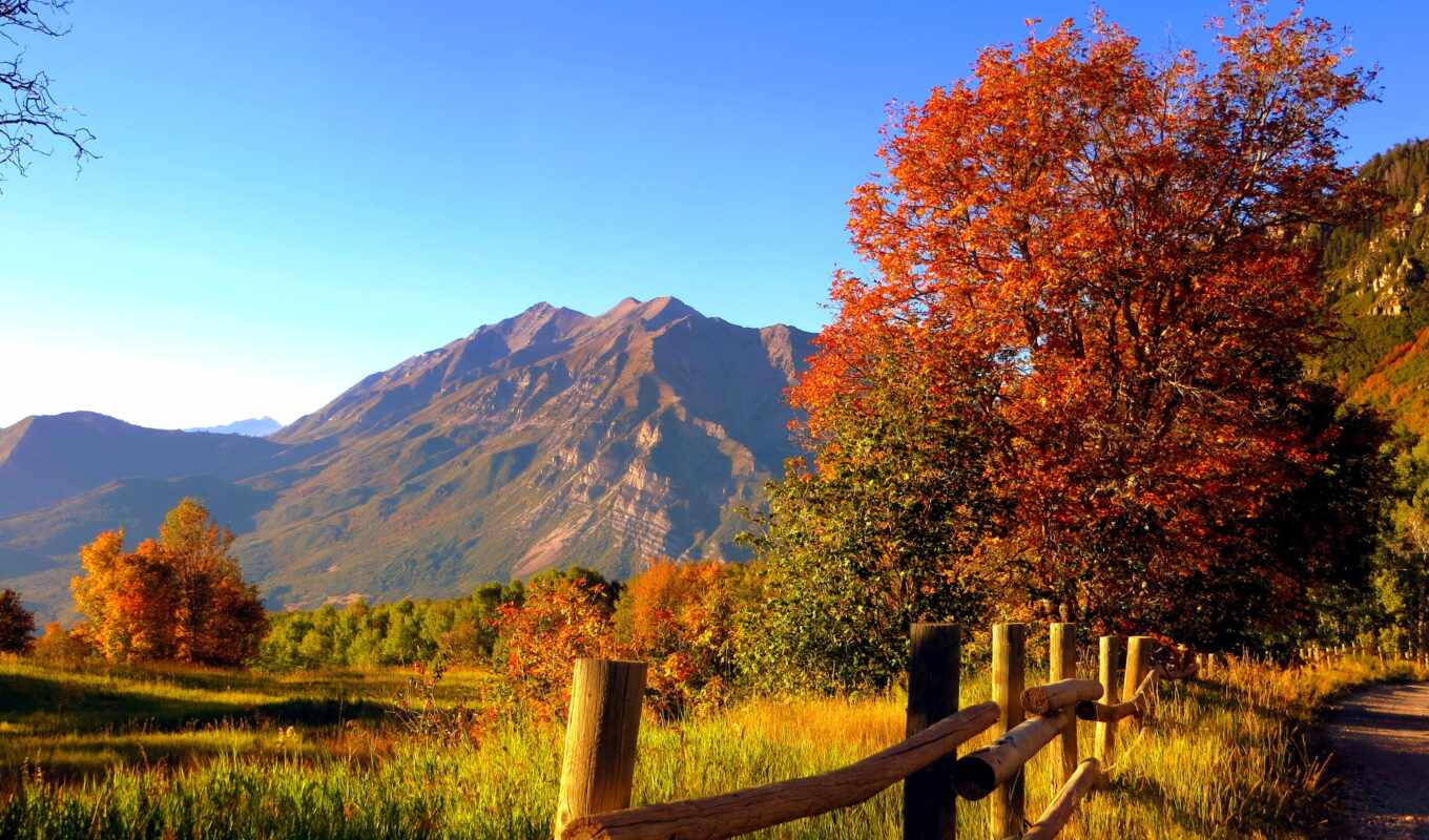 autumn, puzzle, dom, mountains, mountains