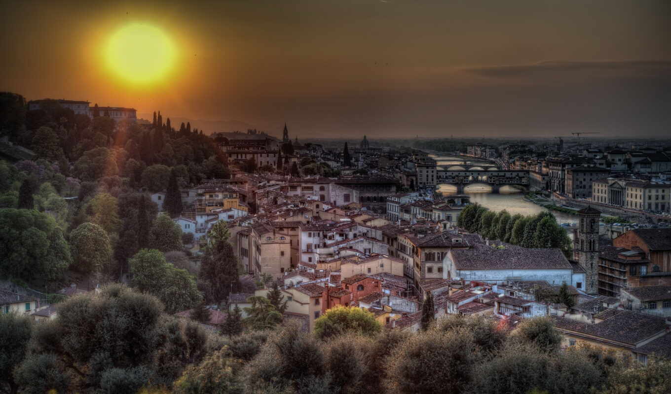 at home, sunset, city, landscape, italy, florence, Florence