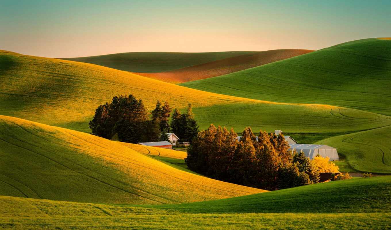 природа, house, поле, print, красивый, scenery, плакат, ферма, weed, permission, pazlyi