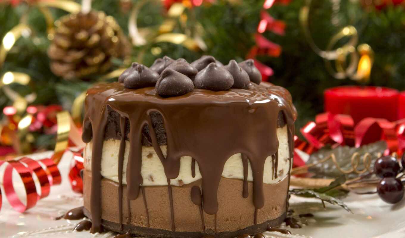 christmas, chocolate, ice cream, dessert, cake