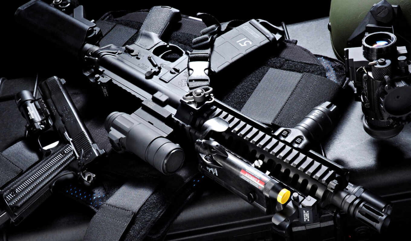 gun, weapon, vehicle, equipment, assault rifle, tactical lamp, optical target, pn