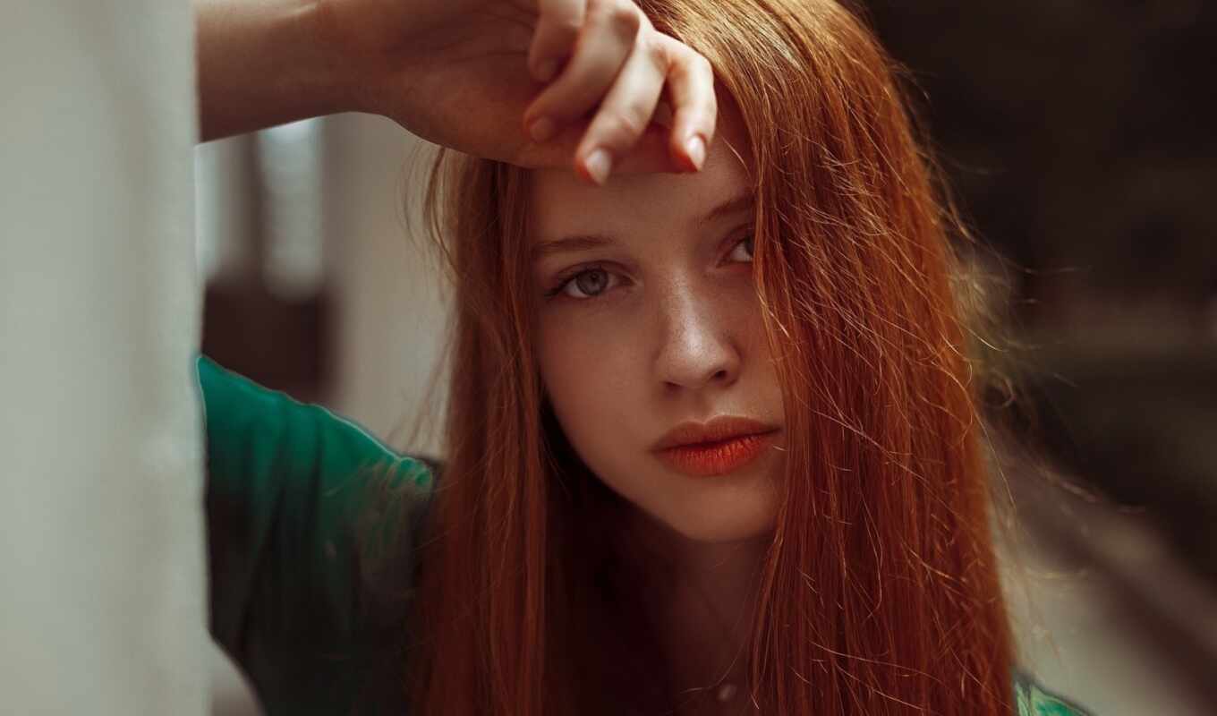 девушка, женщина, волосы, глаза, модель, portrait, смотреть, color, redhead, devushka, id