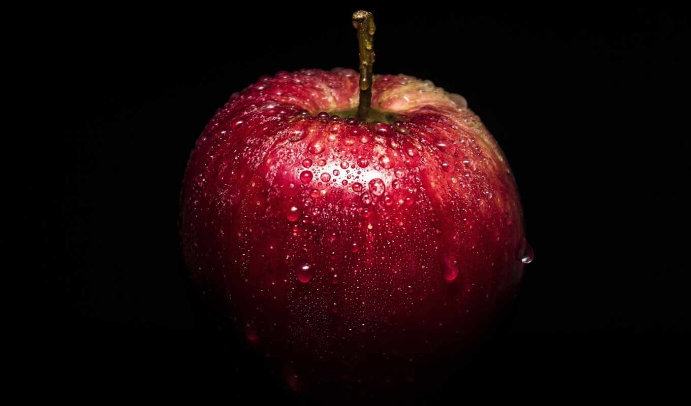 apple, background, red, black