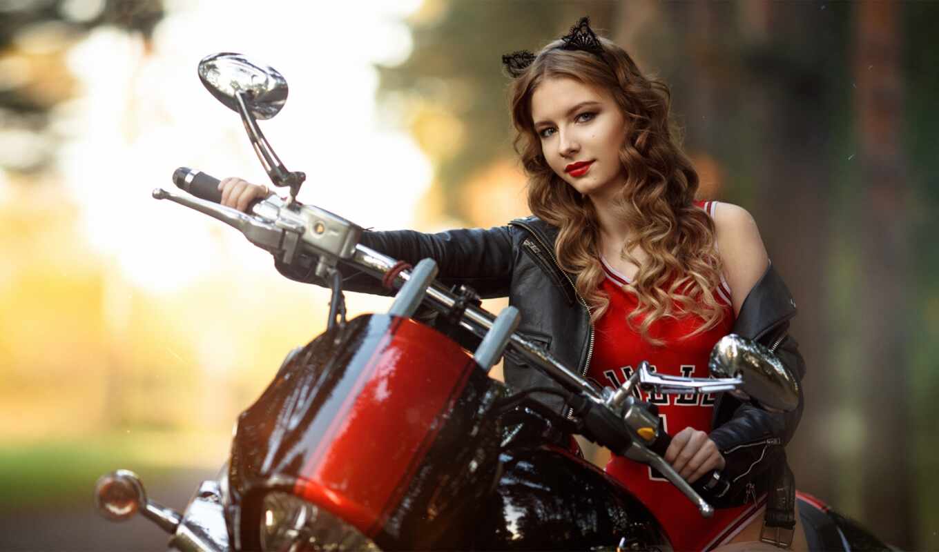 black, мотоцикл, red