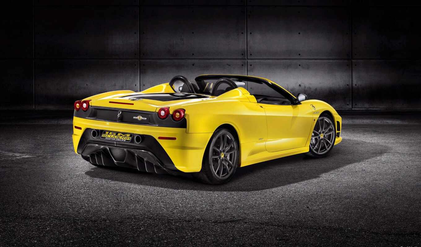 auto, vehicle, sportive, yellow, Italy, rear