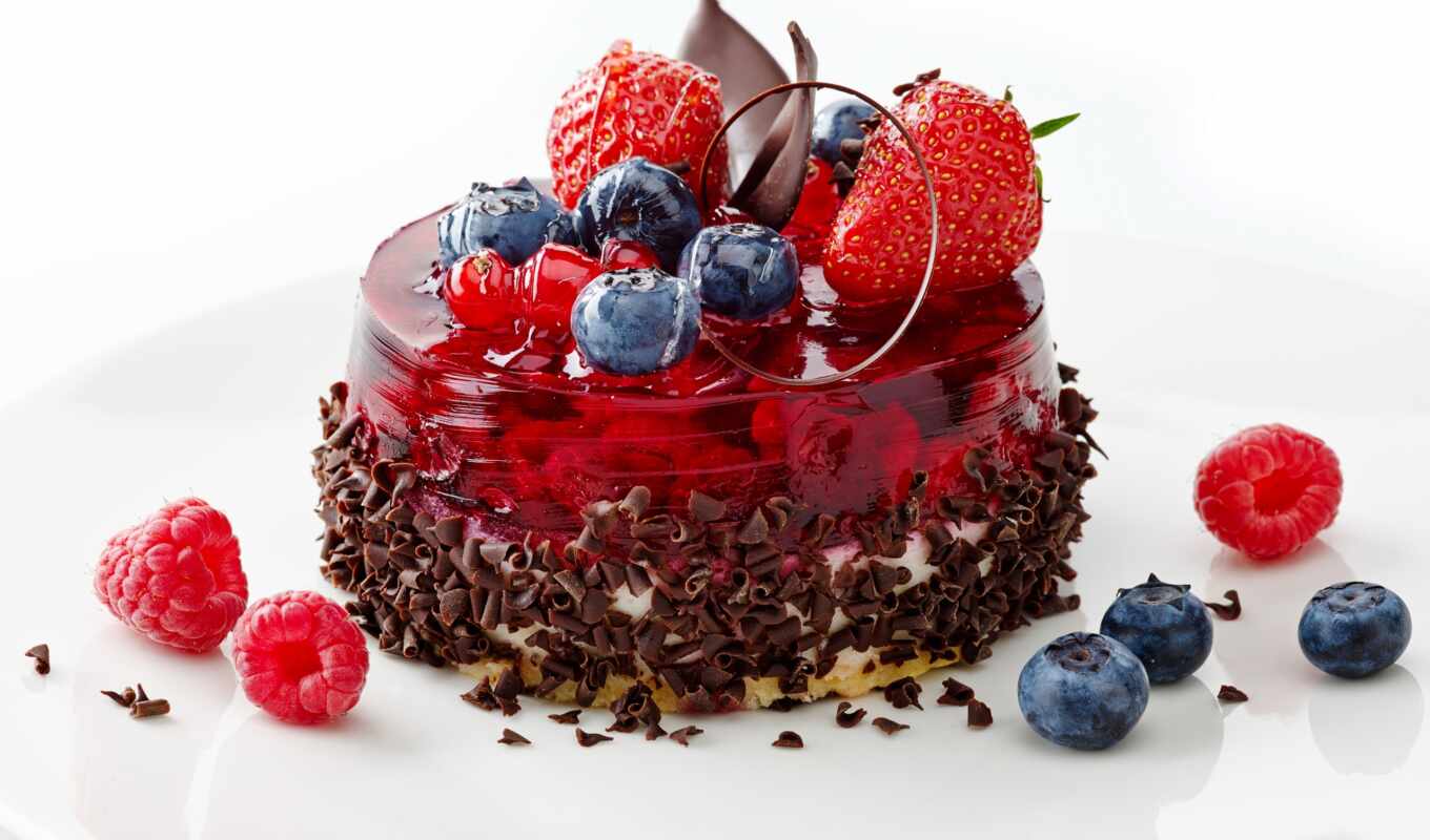 chocolate, малина, клубника, торт, berries, черника, ягоды, обоидомашнее