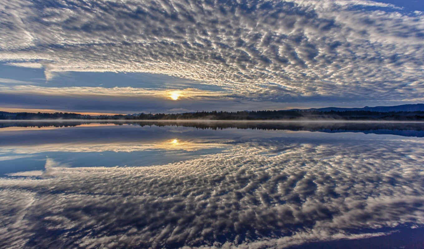 облака отражение озеро clouds reflection the lake скачать