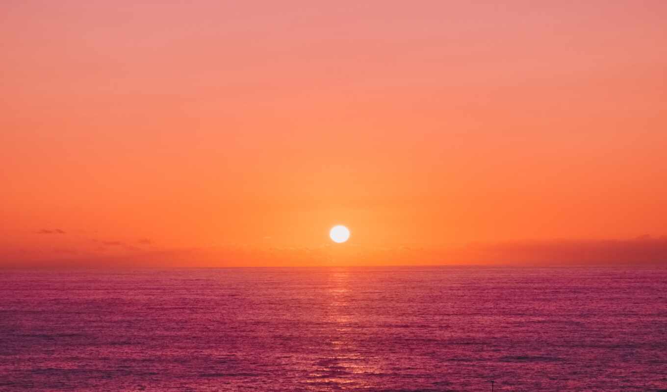 sun, gradient, sunset, horizon