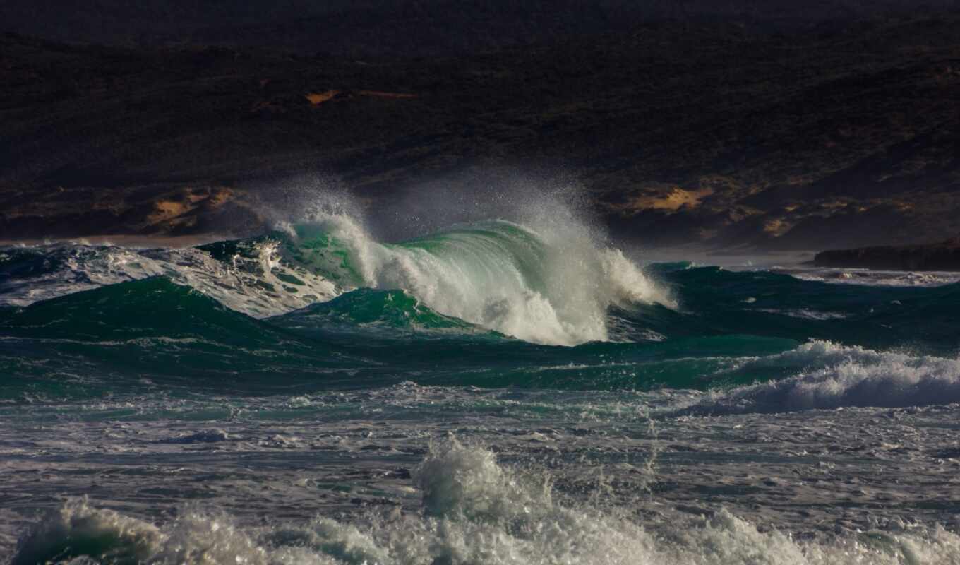 the storm, sea, coast, ocean, splashes, indian, waves, figure