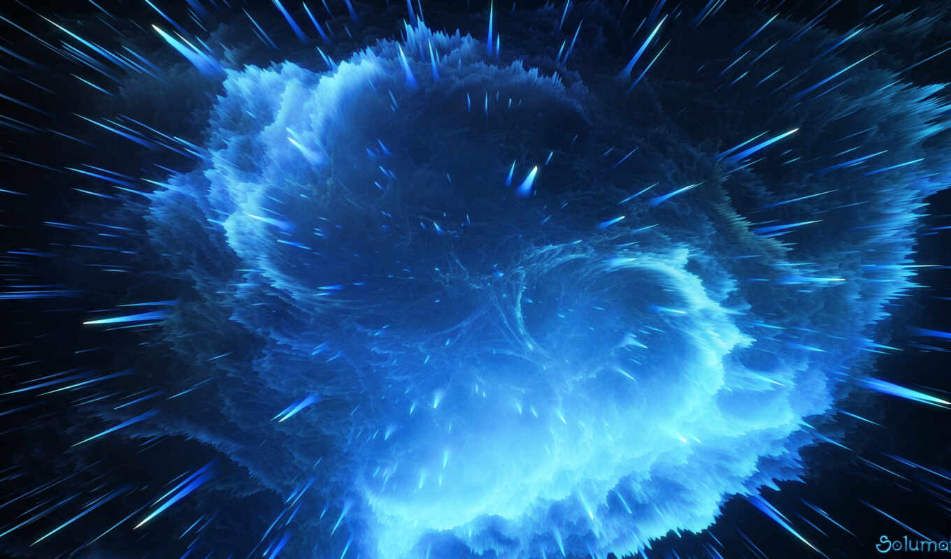 blue, explosion, space, nebula