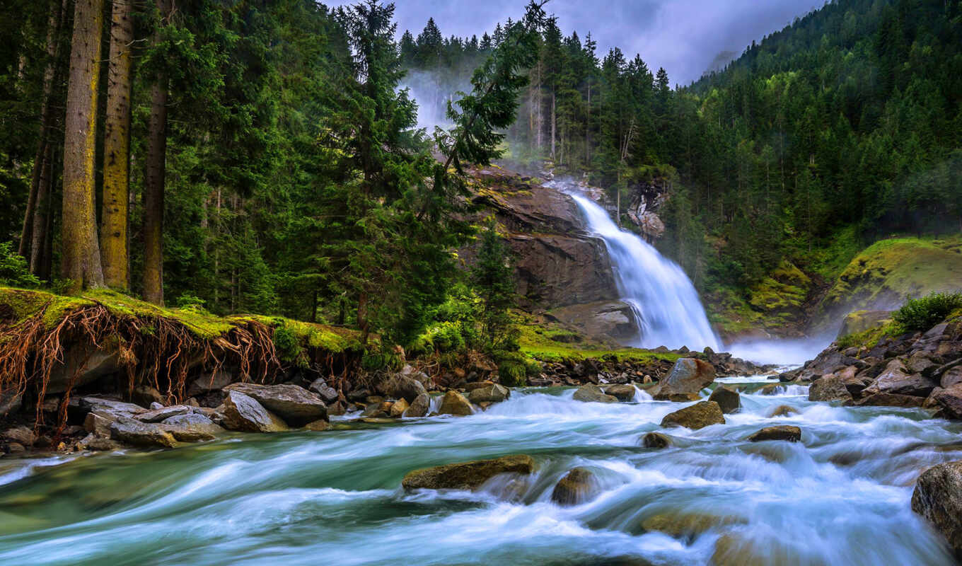 Austria, river, waterfalls, waterfalls, Salzburg, cascadas, krimml, crym, ache, krimmler