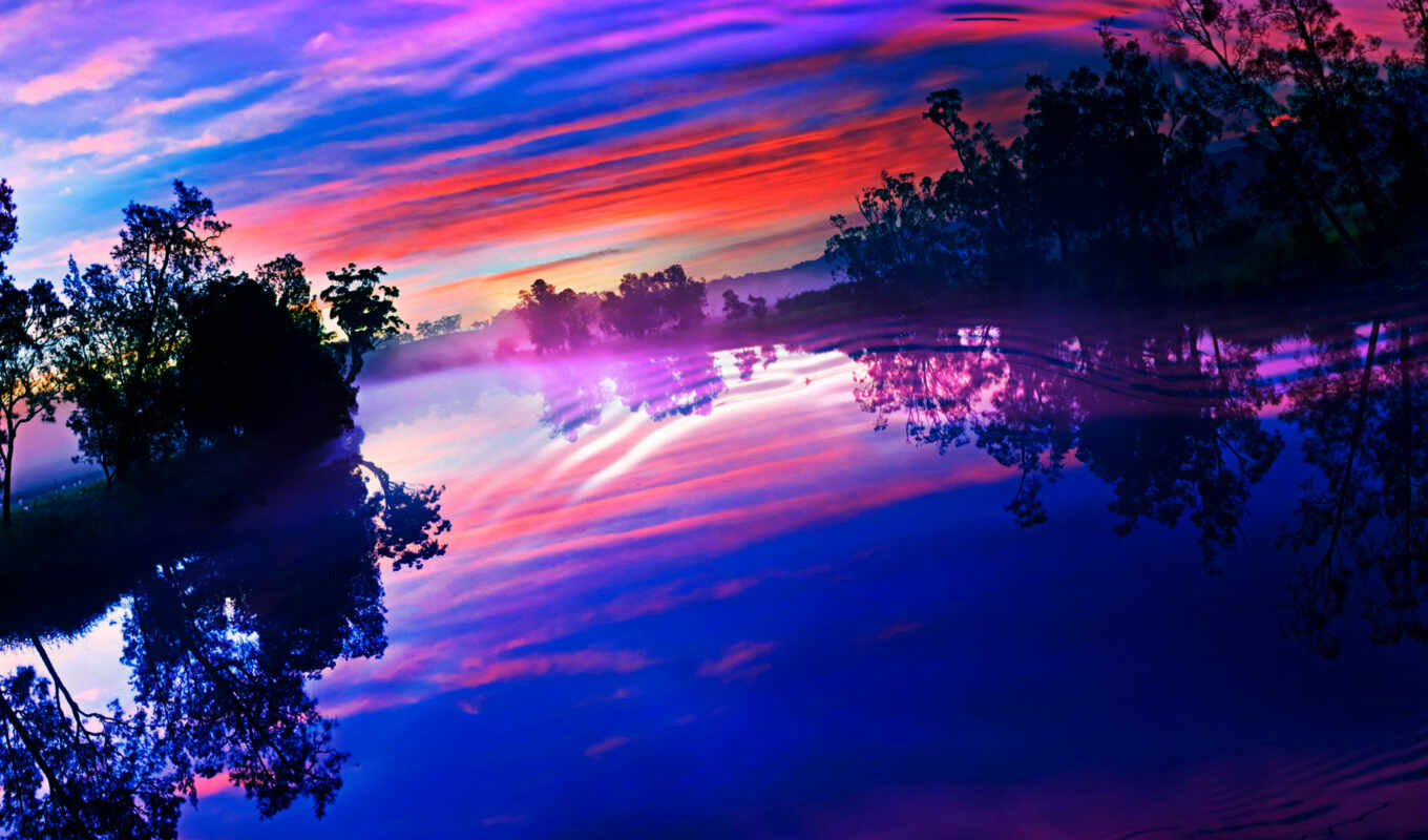 озеро, небо, desktop, закат, pantalla, сол, sunsets, amaneceres