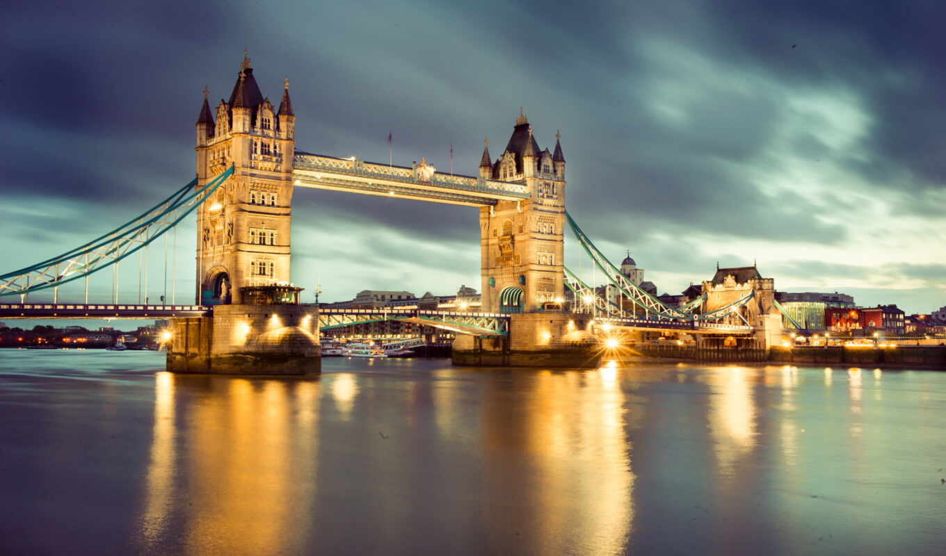 night, Bridge, Great Britain, England, uk, tower, london, river, thames