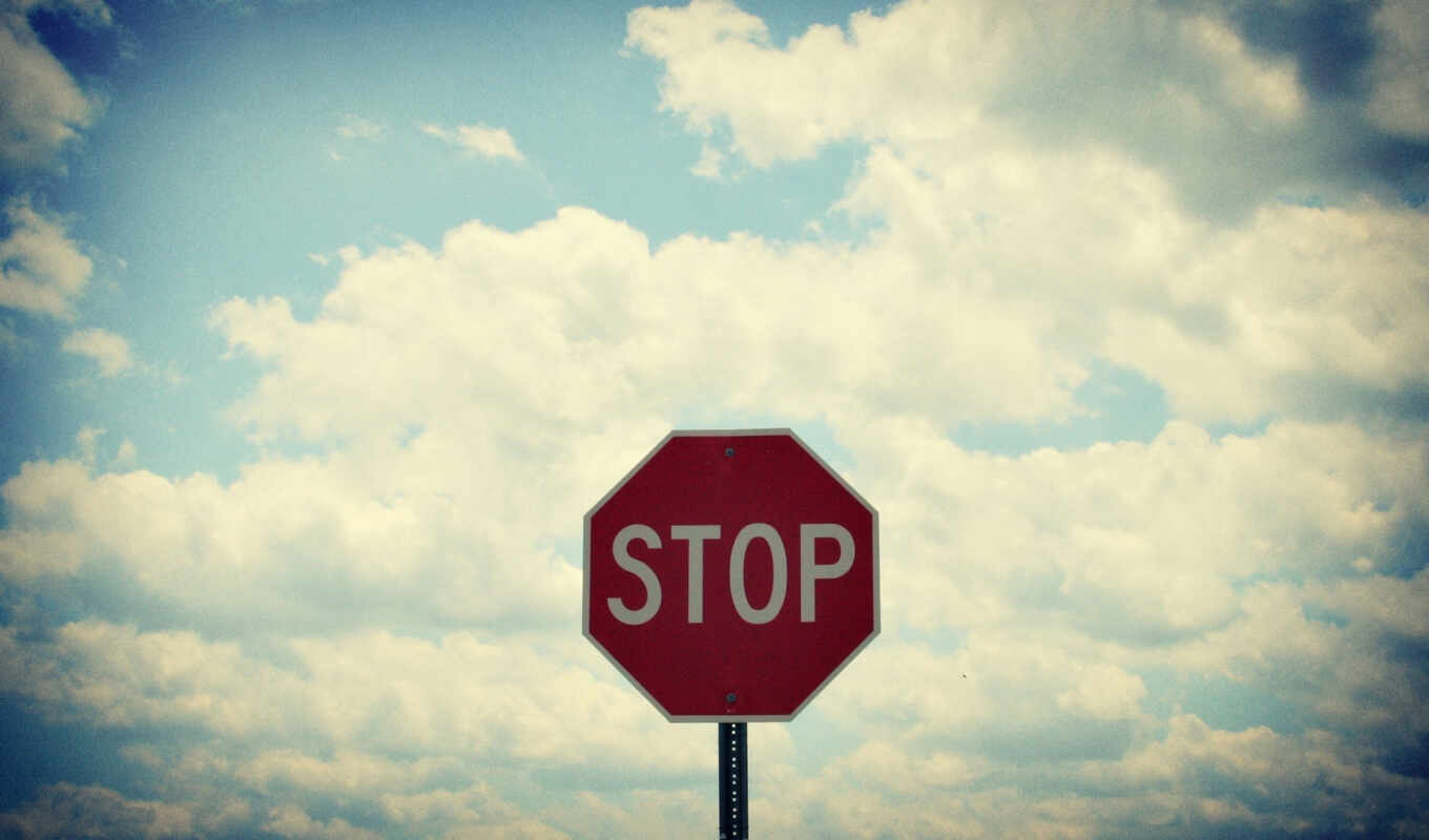 облака, небо, desktop, знак, stop