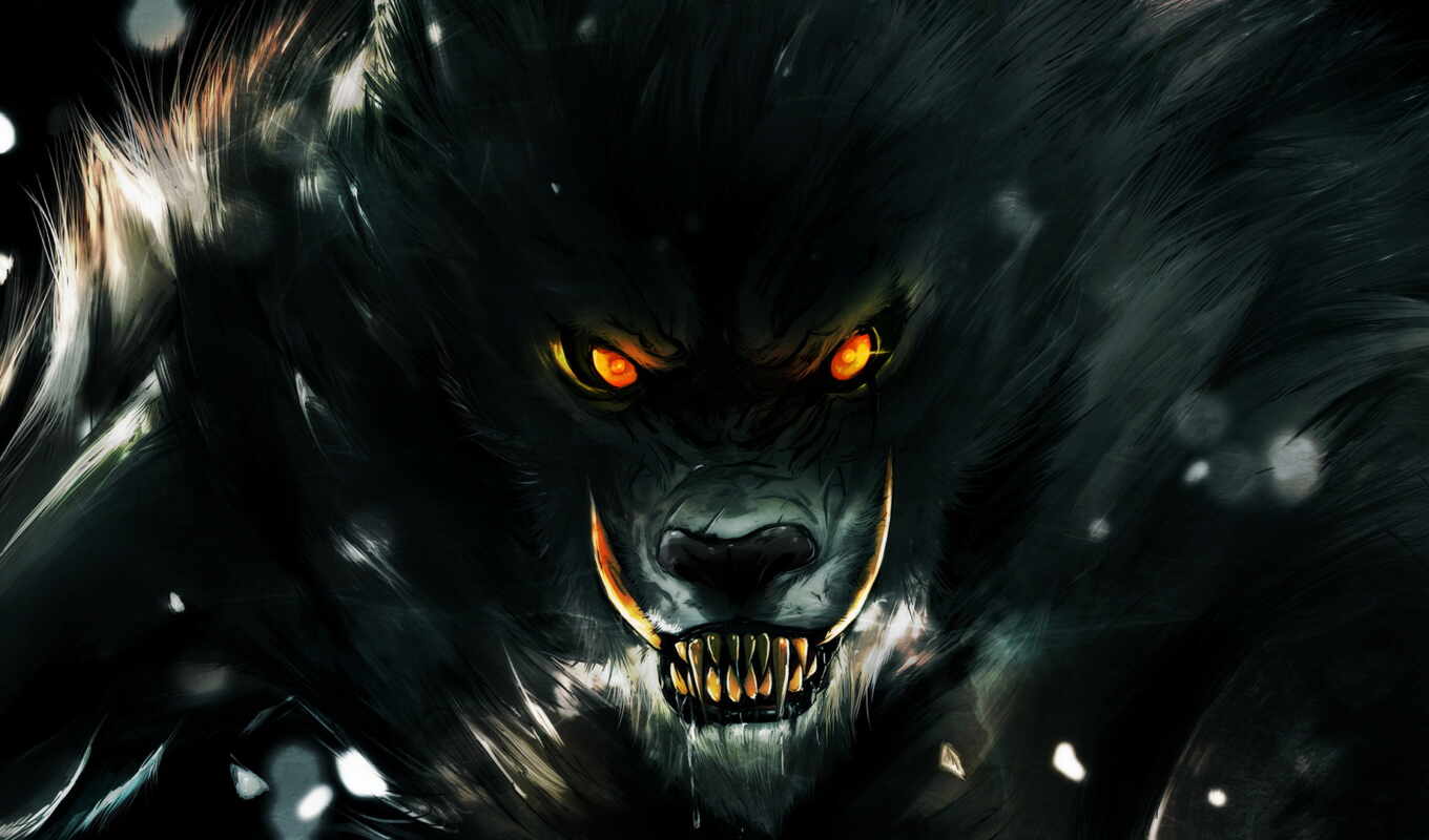 взгляд, волк, fantasy, ухмылка, darkness, rage, оборотни, werewolf, зубы