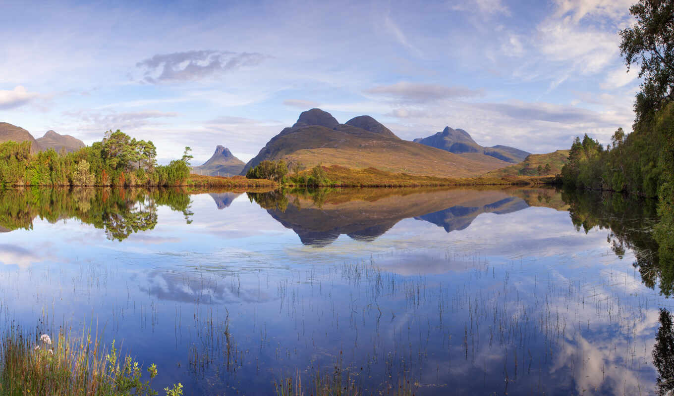 озеро, природа, гора, landscape, mountains, landscapes, шотландия