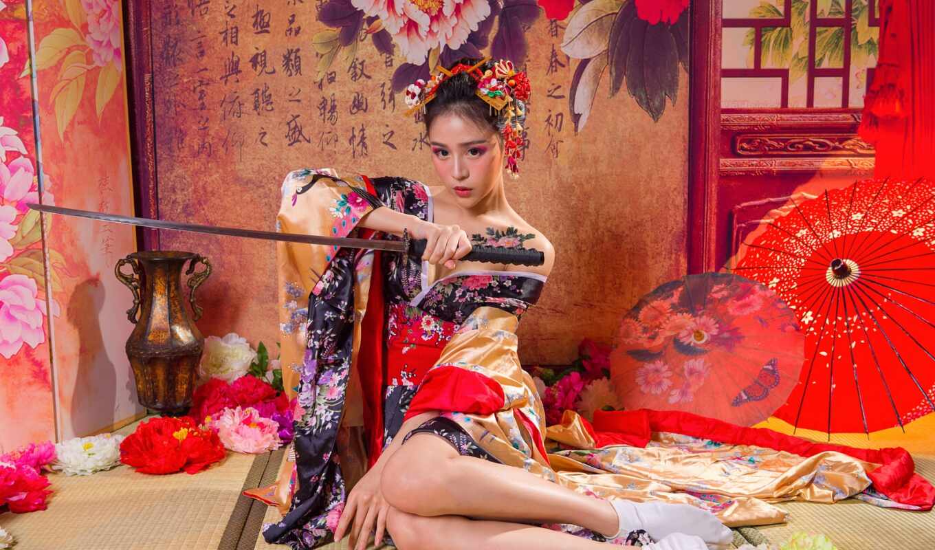 geisha, model, japanese, line, traditional