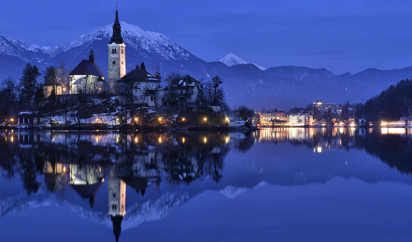 lake, landscape, slovenia, bleed