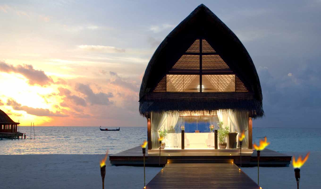 house, ноутбук, water, пляж, hotel, море, popularity, maldives, vacation, убежище