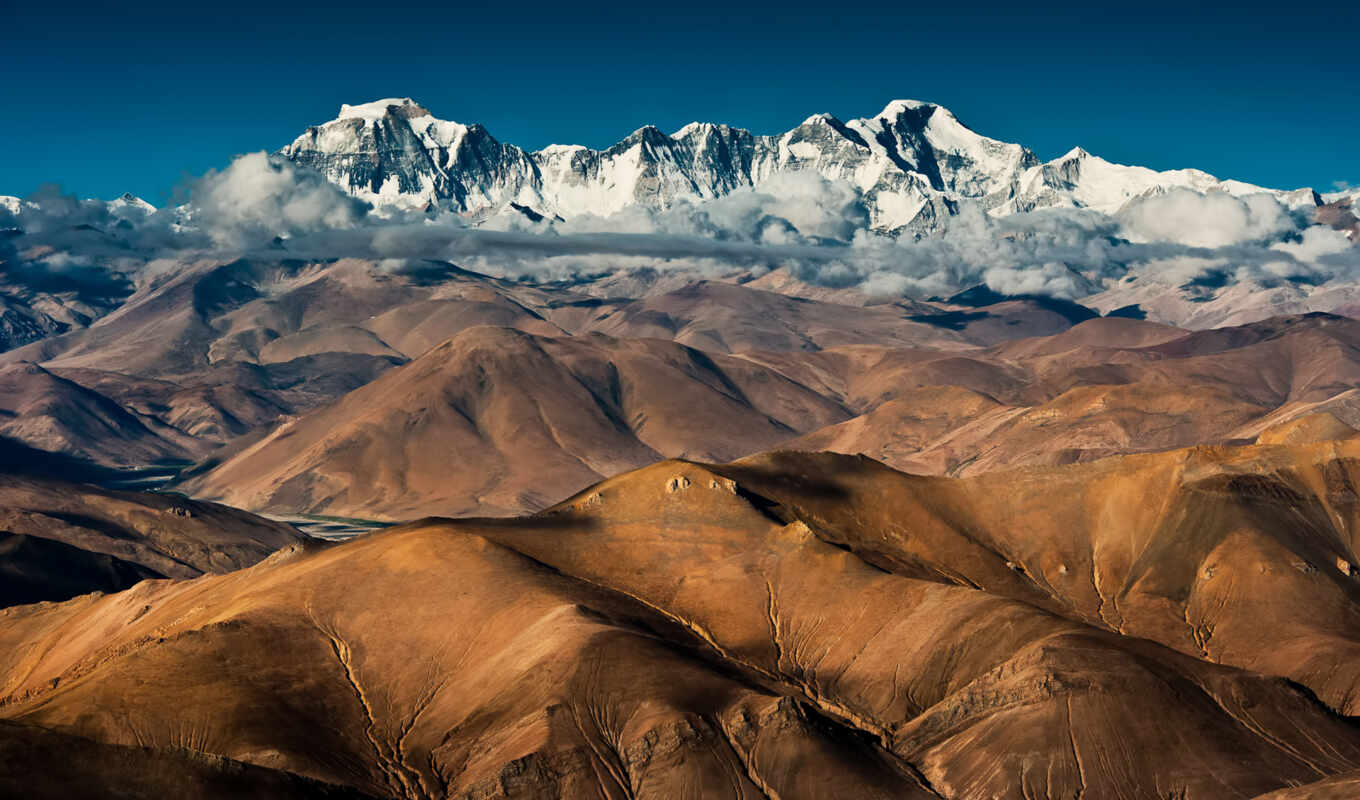 гора, tibet, гималаи, высокий, funart