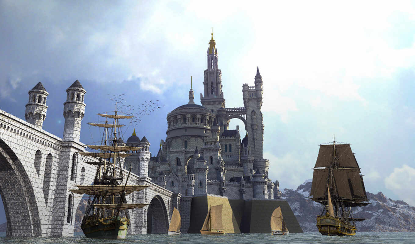 game, ship, to listen, fantasy, port, medieval
