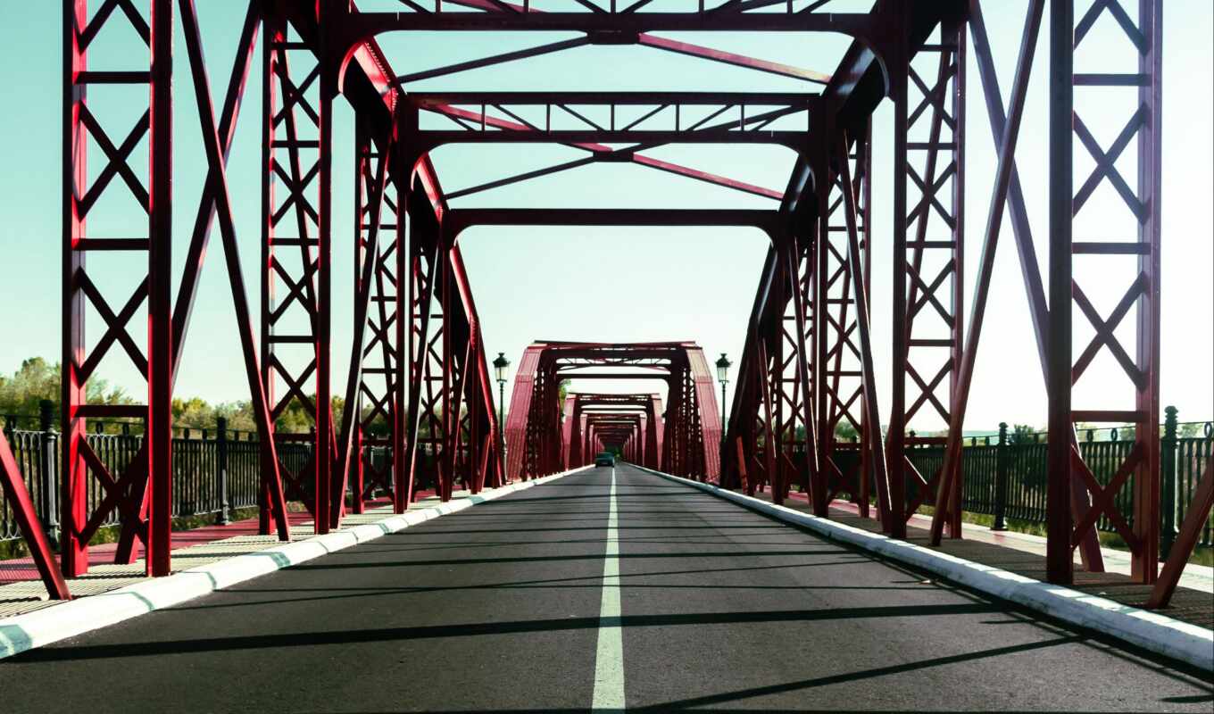 металл, мост, во, build, сплошной, дневной, truss