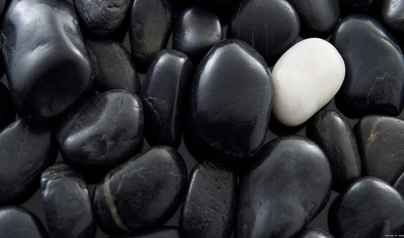 black, white, rocks, pebbles